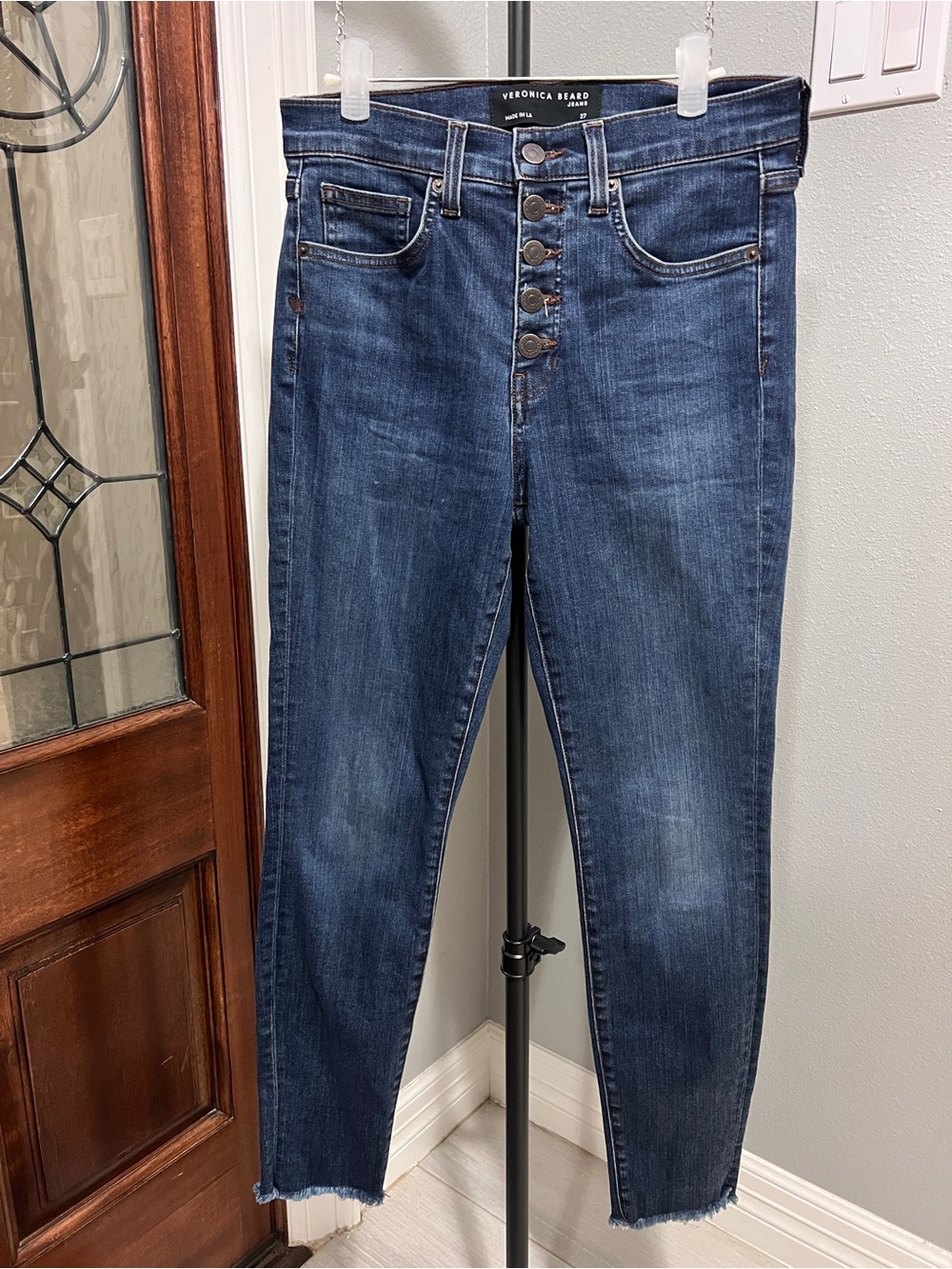 Veronica Beard Debbie High Rise Skinny Button Fly Jeans Size 27